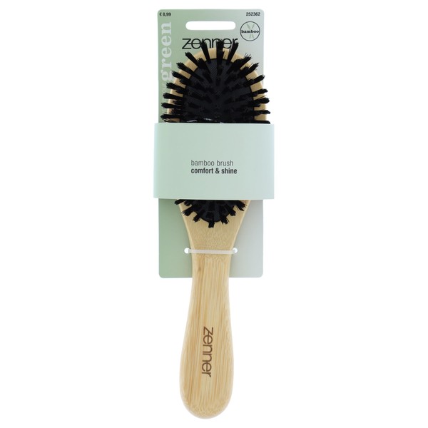 Zenner Bamboo/Nylon Oval Brush - Hair Brush with Soft Synthetic