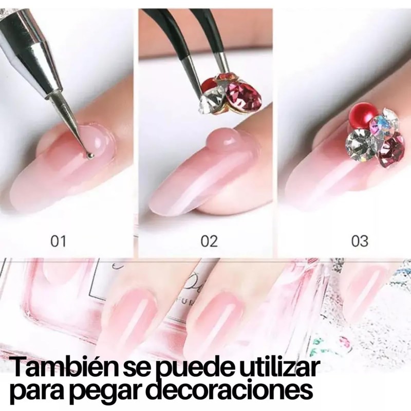7 PIEZAS - kit poly nail gel para uñas Poly