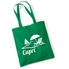 Huuraa Jute Bag Capri Italy Gift 10 Litres Cotton Capri Gift Idea, Green (Kelly green), Unit size
