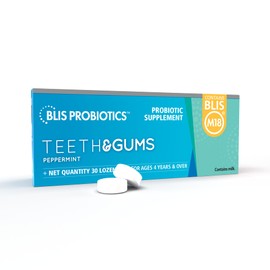 BLIS Teeth & Gums Oral Probiotics Lozenges for Mouth - Most Potent M18 Formula Available, 2.5 Billion CFU - Mouth Probiotic for Tooth and Gum Health, Adults and Kids - 30 Day Supply