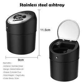 LegendTech Ashtray/Stainless Steel Windproof Ashtray/Stainless Steel Ashtray/Non-slip Storm Ashtray/Large Metal Table Ashtray for Garden/Patio/Balcony/Outdoor and Indoor Use