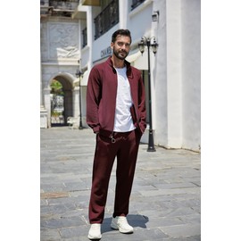 GUYLIGUYQI Mens 2 Piece Sweatsuits for Men Full Zip Casual Track Suits Athletic Jogging Suit Sets Sport Sweat Suit