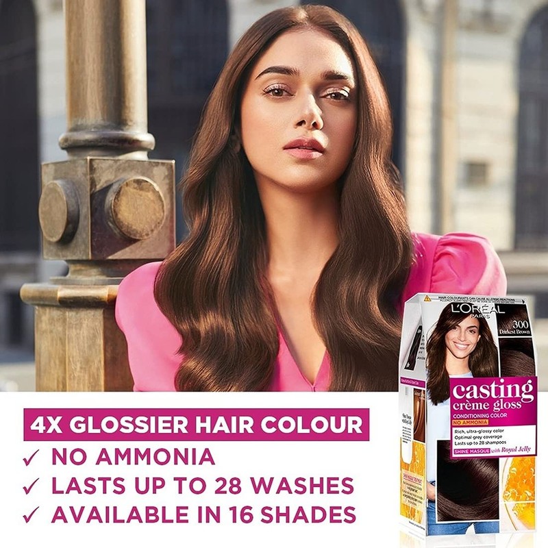 L'Oreal Paris Casting Cream Gloss, Darkest Brown 300, 87.5 g