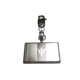 Kiola Designs Silver Toned Etched Barbados Flag Pendant Zipper Pull Charm