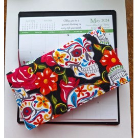 Sundari's Sweet Shoppe Cotton Fabric Sugar Skull 2025-26 Pocket Calendar & Appointment Book