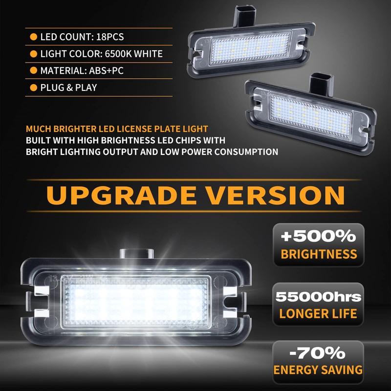 Gempro LED License Plate Light for Ford Mustang 2015-2023 Rear