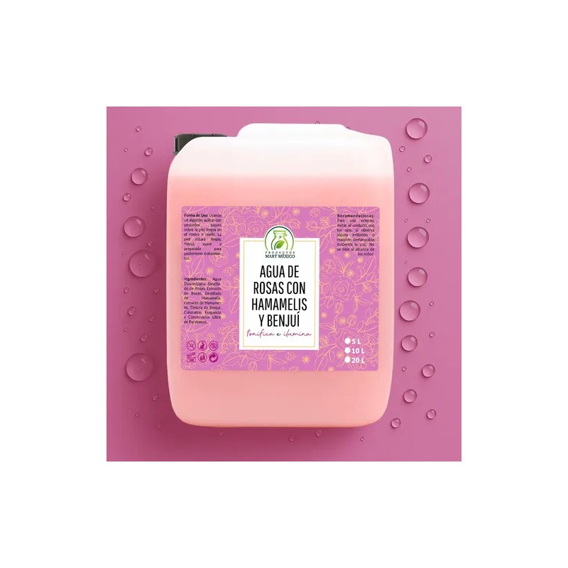 Agua De Rosas Con Hamamelis Y Benjuí Tónico (20 Litros)