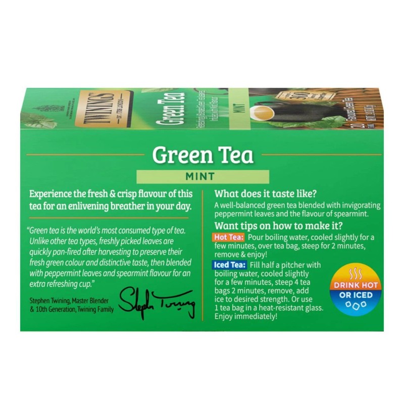 Twinings Green Tea with Mint Tea Bags - 20 Count