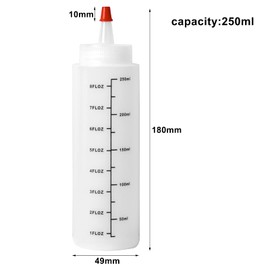 Dokpav 3 Pcs Plastic Squeeze Bottles with Red Cap, Squeeze Condiment Bottles for Ketchup Sauce Dressing Honey Butter, Squeeze Condiment Dispenser of Cooking Painting Crafting(White)