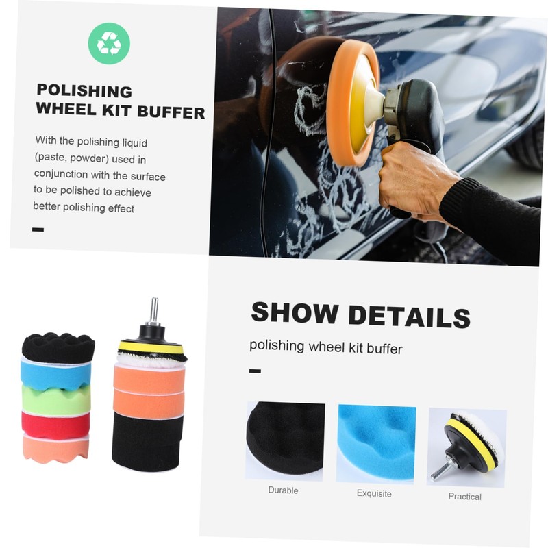 BUGUUYO 12pcs Wave Polishing Pads Kit for Auto Car Detailing