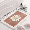 Dorruger Bathroom Rugs Mat, White Flower Bath Rugs Fluffy Soft