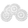 4 PCS White 6 Inch Round 100% HANDMADE Crochet Lace