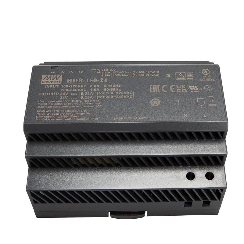 Mean Well HDR-150-24 DIN Rail Power Supply (DIN-Rail) 24 V/DC