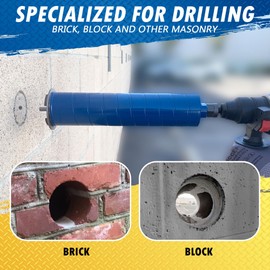 1" Diamond Dry Core Bit for Brick and Block with SDS Plus Pilot Bit Adapter, 9.5" Drilling Depth