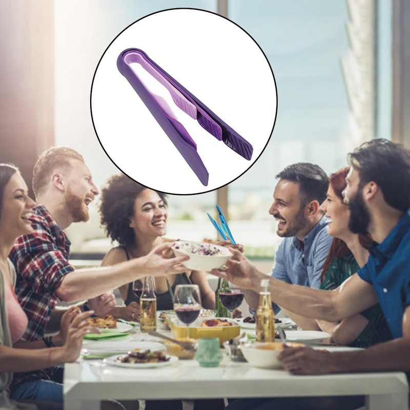 3-Piece Plastic Kitchen Tongs, 6, 8, 10 Inch, Non-Slip Mini
