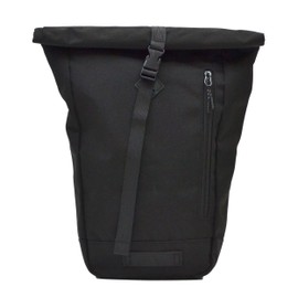 Nupouch Black Rolltop Backpack - 15x10x3.5 In Adventure-Ready Roll Top Backpacks in Water-Resistant Polyester, 7.5 Liter Capacity Roll Up Backpack with Tablet Sleeve, Back Zipper, and External Pocket