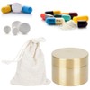 Dilwe Pocket Pill Boxes, Brass Round Shape Waterproof Dustproof Moisture