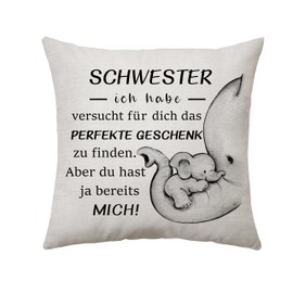 Sister Gifts from Brother Cushion Cover Gifts for Sister on Christmas Birthday Gifts for Sister from Sister Ideas Gifts for Big Sister Decoration 45 x 45 cm (Sister)