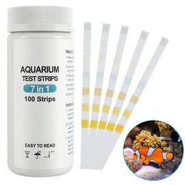 100pcs Aquarium Test Strips, 7 in 1 Fish Tank Test Kit,Freshwater/Saltwater/Aquarium Water PH Test Strips Kit,Fast Aquarium Water Test Kit Carbonate PH Value Total Alkali