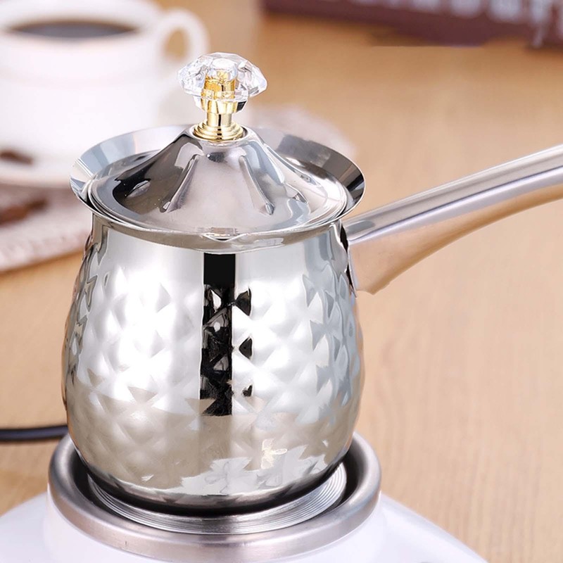 BEALIFE Greek Coffee Pot with Long Handle Traditional Style for