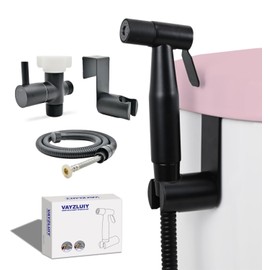 Vayzluiy Handheld Toilet Bidet Sprayer for Toilet-Adjustable Water Pressure Control with Bidet Hose for Feminine Wash, Stainless Steel Brushed Nickel Cloth Diaper for Baby Wash (Matte Black, 1)