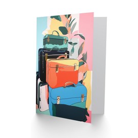 Artery8 Bon Voyage Safe Trip Adventure Journey for Wife Her Mum Sister Daughter Mom Gran Nan Birthday Safe Travels Bon Voyage Blank Art Greeting Card