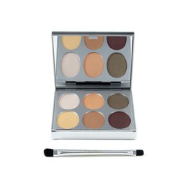 Jerome Alexander New Again Eyeshadow Palette & Brush, 6 Buildable & Blendable Micronized Powder Shades (Always Works)