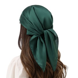 RIIQIICHY Womens Head Hair Scarf Dark Green Like Satin Silk Scarf Sleeping Hair Wrapping Night 27.5"