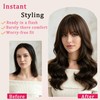 Fusenp Dark Brown Layered Wavy Synthetic Wig with Curtain Bangs