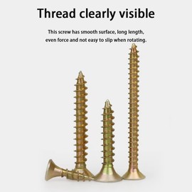 Indprod M4 Flat Head Wood Screws Assortment Kit 340 Pcs,Phillips Drive Countersunk Flat Head Self-Tapping Wood Screws,Yellow Zinc Plated Finish Screw Kit,Self Tapping Screws for Metal,Full Thread