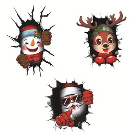 Cazephyrion 5 Christmas Stickers Christmas Decoration 3D Stickers Electrostatic Stickers Window Stickers Christmas Decorations Window Pictures (5 Sheets, 20 x 30 cm)