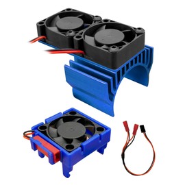 VXL-3s ESC Cooling Fan and Motor Cooling Dual Fan Set Fit for 1/10 Traxxas Slash 4×4 VXL Rustler 4X4 Stampede 4X4 Hoss 4×4 Velineon VXL-3s, Blue