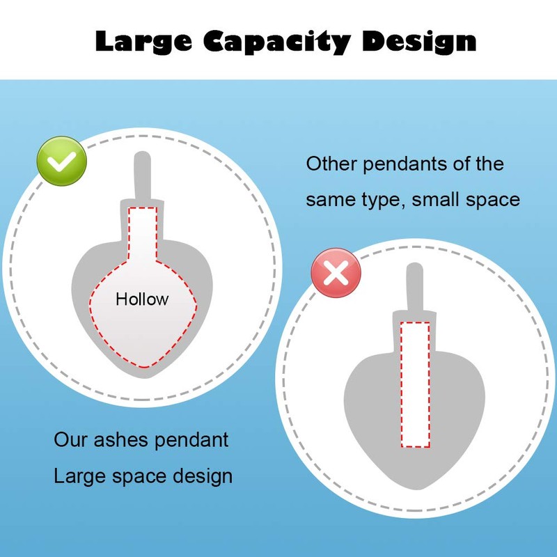 constantlife Crystal Heart Shape Cremation Jewelry Memorial Urn Necklace for