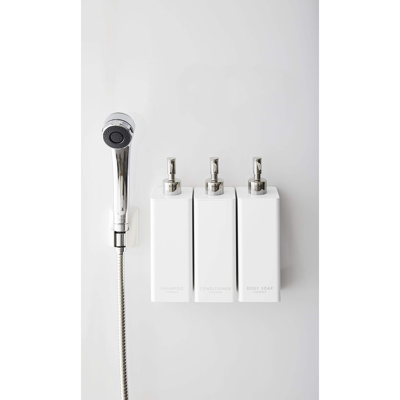 Yamazaki Industries 4258 Magnetic Two-Way Dispenser, Shampoo, White, (W x