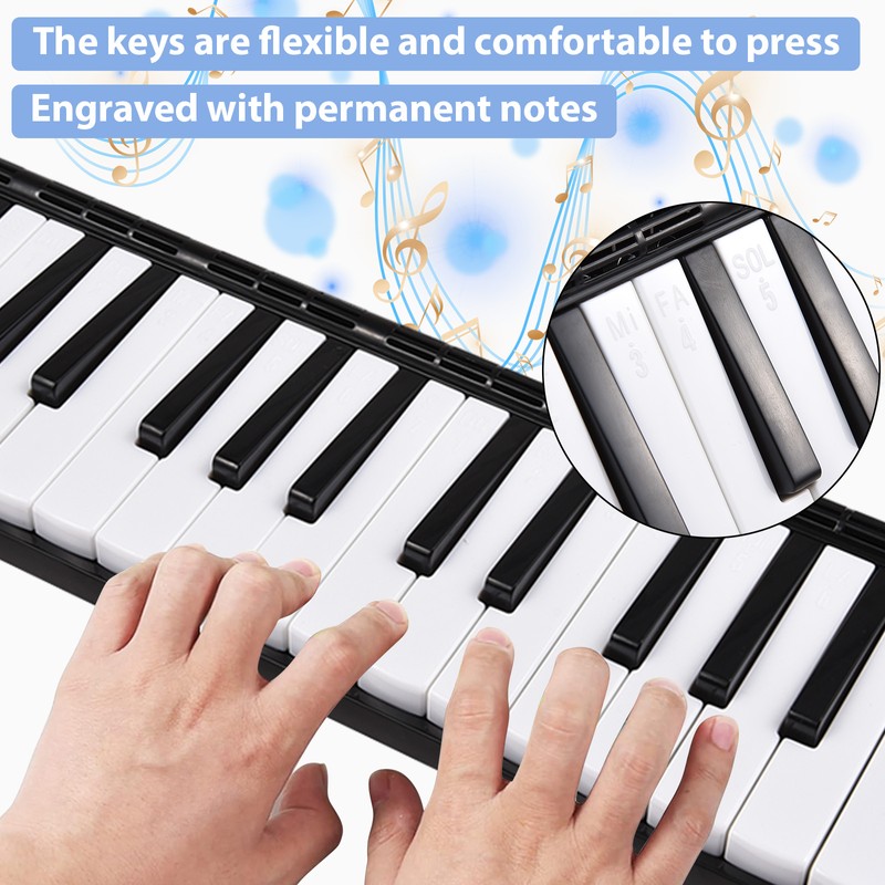 37 Keys Melodica Instrument Melodica Air Piano Keyboard with 2