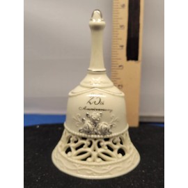 Enesco 25th Anniversary Bell w Gingerbread Hand Painted Floral Theme 320