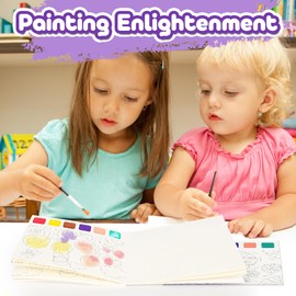 Watercolor Painting Book,Pocket Water Color Paint Mess Free Coloring for Kids Ages 2-4,3-5,6-8,Travel Arts and Crafts Creative Valentine's Gift Easter Basket Stuffers for Toddlers Boys Girls