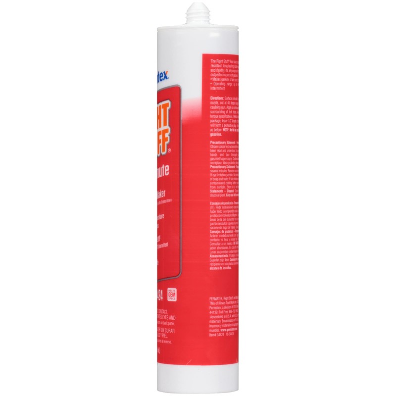 Permatex 34424 Right Stuff 1 Minute Red High Temperature Gasket
