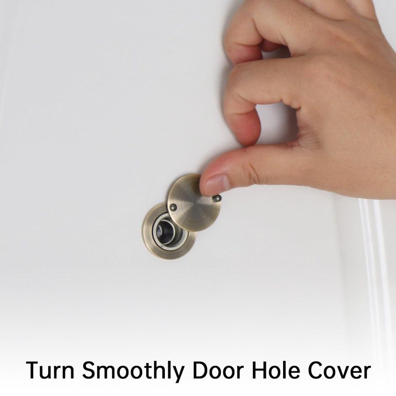HOJLKLD Peephole Cover, Solid Brass Privacy Door Viewer Cover with
