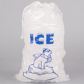 Heavy Duty Drawstring Ice Bag, 8lb, 18" x 12" (Pack of 500)