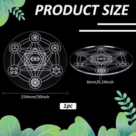 FINGERINSPIRE Crystal Grid Board 254mm Astrolabium Sacred Geometry Board for Crystals And Stone WhiteSmoke Acrylic Crystal Displaying Board for Sacred Geometry Wall Decor Meditation Chakra Ritual