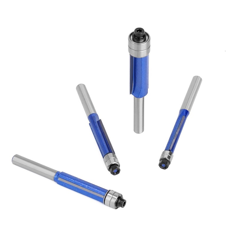 YUENTOEN 4 Pieces Flush Trim Router Bits Set, 1/4 Inch