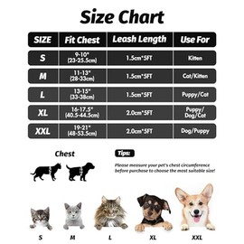 FAYOGOO FAYOGOO Cat Harness and Lead Set, Cat Harness for Walking Escape Proof, Adjustable Cat Lead and Harness Set Lifetime Replacement, Easy Control Breathable Cat Leash with Reflective Strip (Black, M)