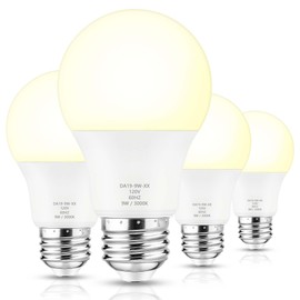 Maylaywood A19 LED Light Bulb, 60 Watt Equivalent LED Bulbs, 3000K Soft White, 900LM, E26 Base, Dimmable, 9W Bright White, 4-Pack