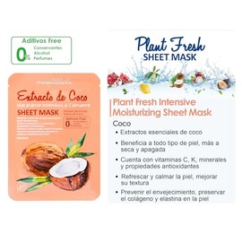 Kit de 8 Mascarillas Faciales Sheet Tela, Extracto Natural de Fruta Aguacate Granada Coco y Maracuya, Aditivos Free, Skin Care Mascarilla Facial Hidratar, Calmar y Oil Control (Pack 8)