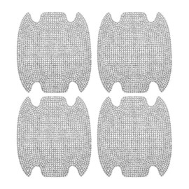 Motoforti Universal Car Door Handle Protective Film Reflective Stickers Anti-Scratch, Silver Tone 4 Pcs