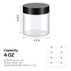 TUZAZO 48 Pack 4 Oz Plastic Jars with Black Lids