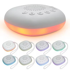 Epzia White Noise Machine, Portable Sound Machine for Baby Adult Sleeping, 20 Soothing Sounds White Noise Shush,8 types of lighting Night Lights, 30-60-90Min Timer