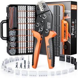 Preciva Crimping Tool Connector kit - AWG28-16/0.08-1.5mm² Ratcheting Crimper with 620Pcs Connectors and 1600Pcs Pins | Crimp Tool for Dupont, JST, ATX, EPS, PCIE, SATA Series