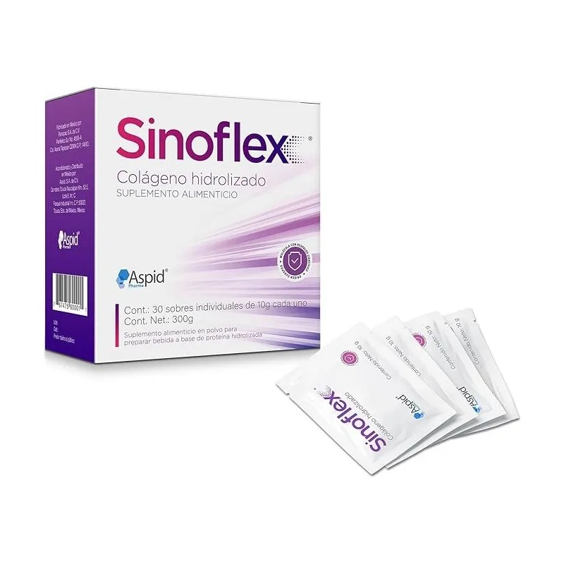 Sinoflex, Colágeno Hidrolizado Con 30 Sobres De 10 G C/u